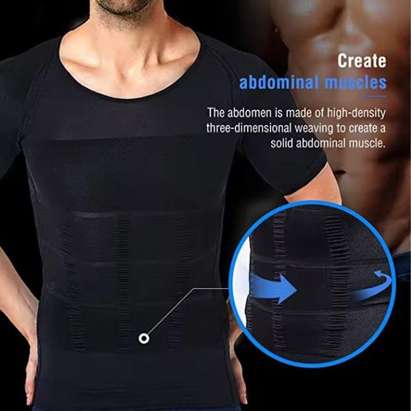 SculptFit Mens Compression Undershirt Slimming Shapewear For Gynecomastia Tummy Control 1