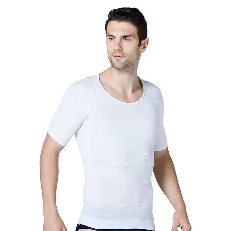SculptFit Mens Compression Undershirt Slimming Shapewear For Gynecomastia Tummy Control 5