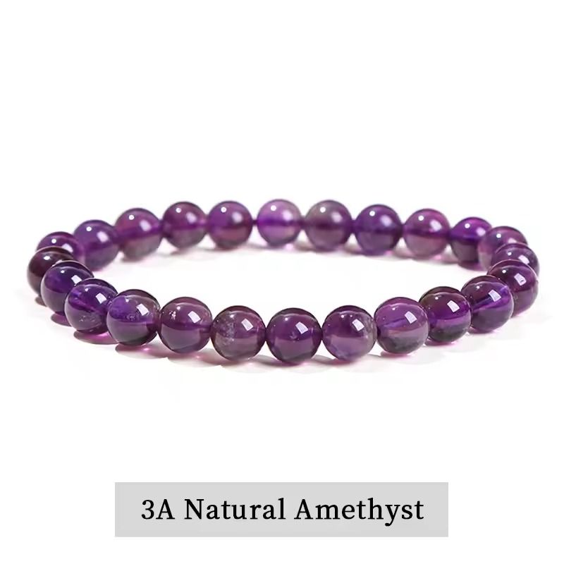 Natural Stone Bead Bracelet With Amethyst Tiger Eye And Crystal Quartz 11