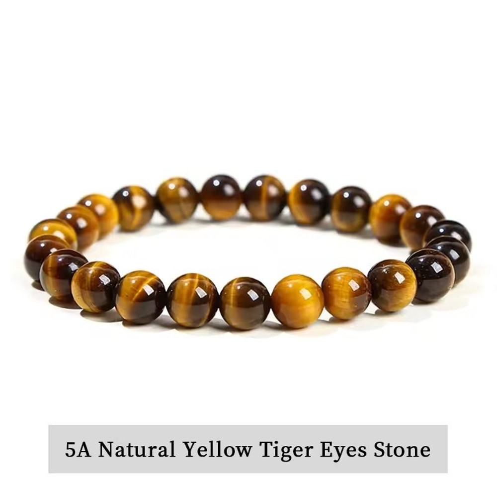 Natural Stone Bead Bracelet With Amethyst Tiger Eye And Crystal Quartz 13