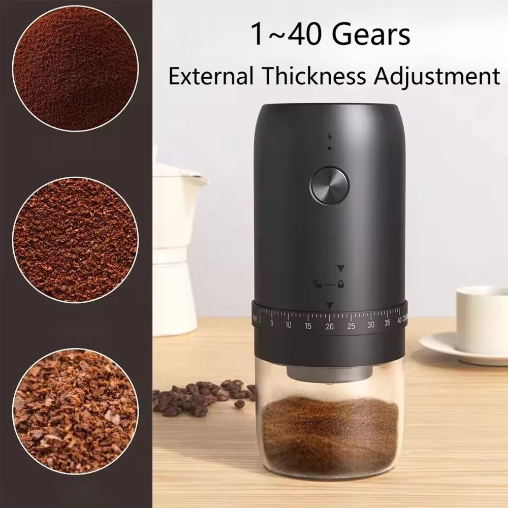 Rechargeable Electric Coffee Grinder With Adjustable Settings And 1800mAh Battery 1