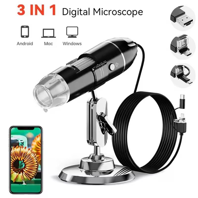 Digital Microscope Camera With LED Magnifier And USB Type C Connection 0
