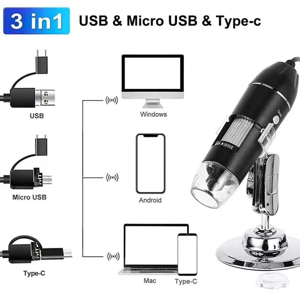 Digital Microscope Camera With LED Magnifier And USB Type C Connection 4
