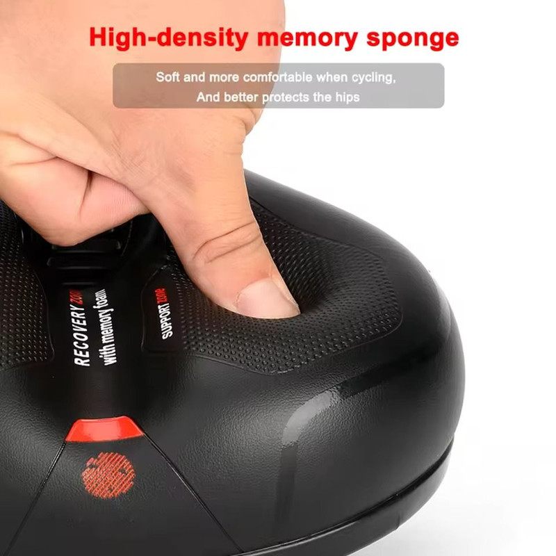 Shock Absorbing Bike Saddle With Breathable Hollow Design For Men And Women 2