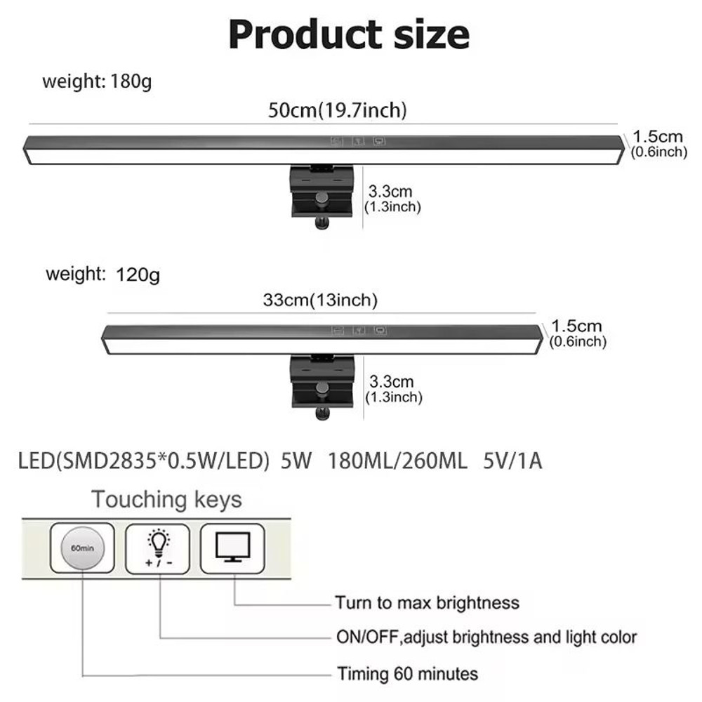 LED Monitor Light Bar With Dimming Function For Screen Reading And Eye Protection 5