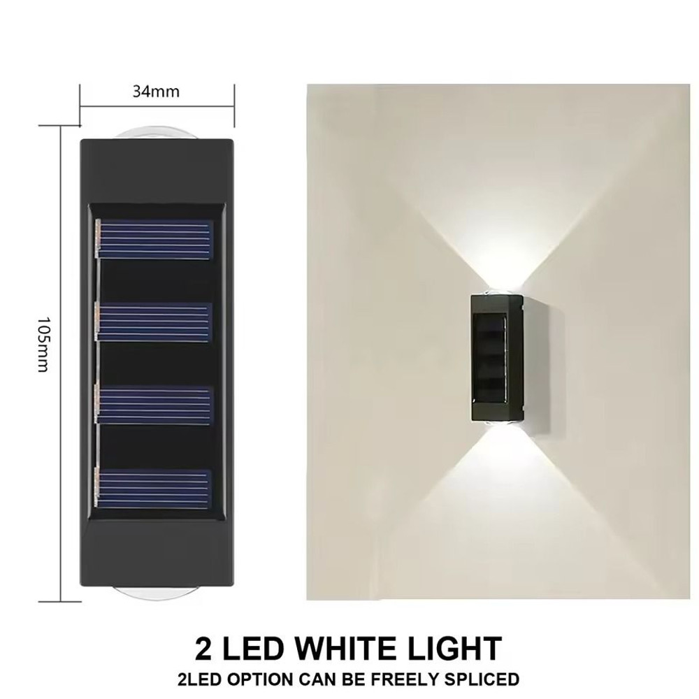 Outdoor Solar Wall Lamp With Waterproof Up And Down Lighting For Garden And Home Decor 7