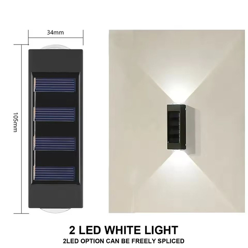 Outdoor Solar Wall Lamp With Waterproof Up And Down Lighting For Garden And Home Decor 7