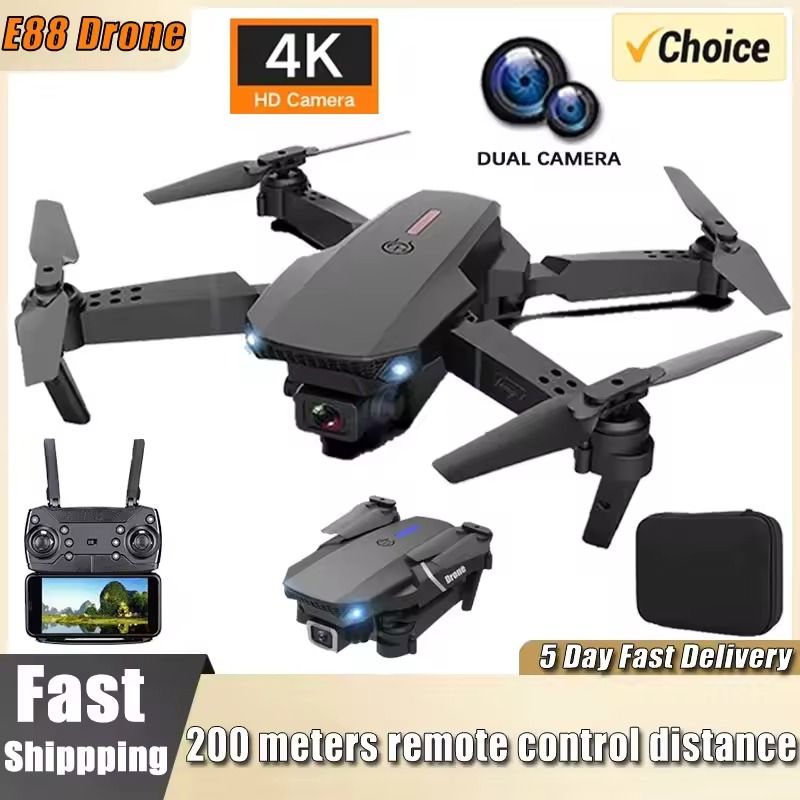 E88 Foldable Drone With Wide Angle HD Camera And WiFi FPV Control 0