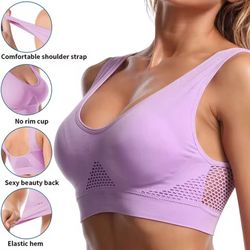 hollow out wireless sports bra breathable support from s to 6xl