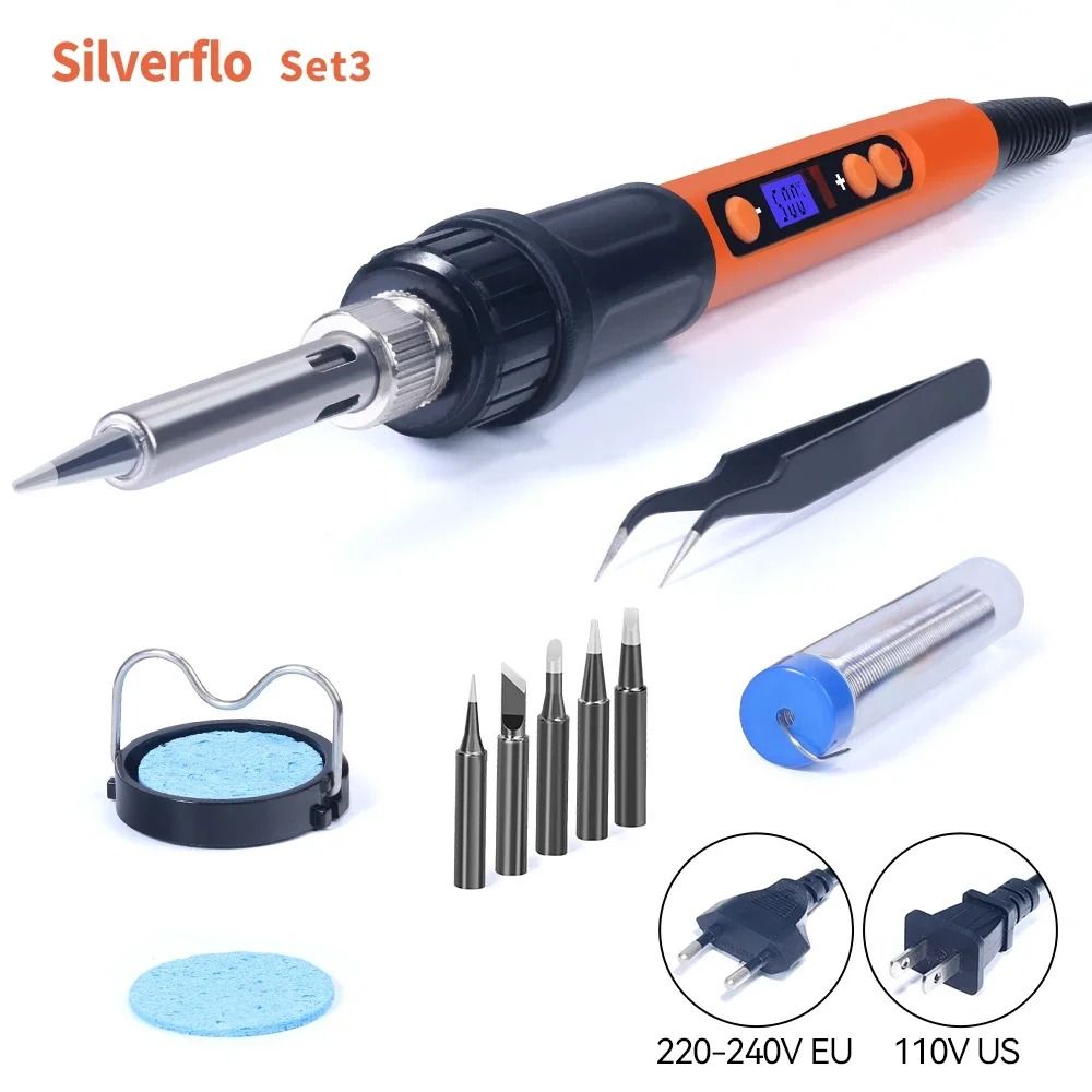 Digital Electric Soldering Iron Kit With Adjustable Temperature And Rework Tips 0