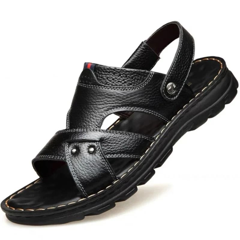 Men Genuine Leather Sandals With Non Slip Sole And Thick Cushioning For Summer Comfort 9