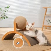 2in1 Wooden Cat Scratching Ball With Sisal Board 0