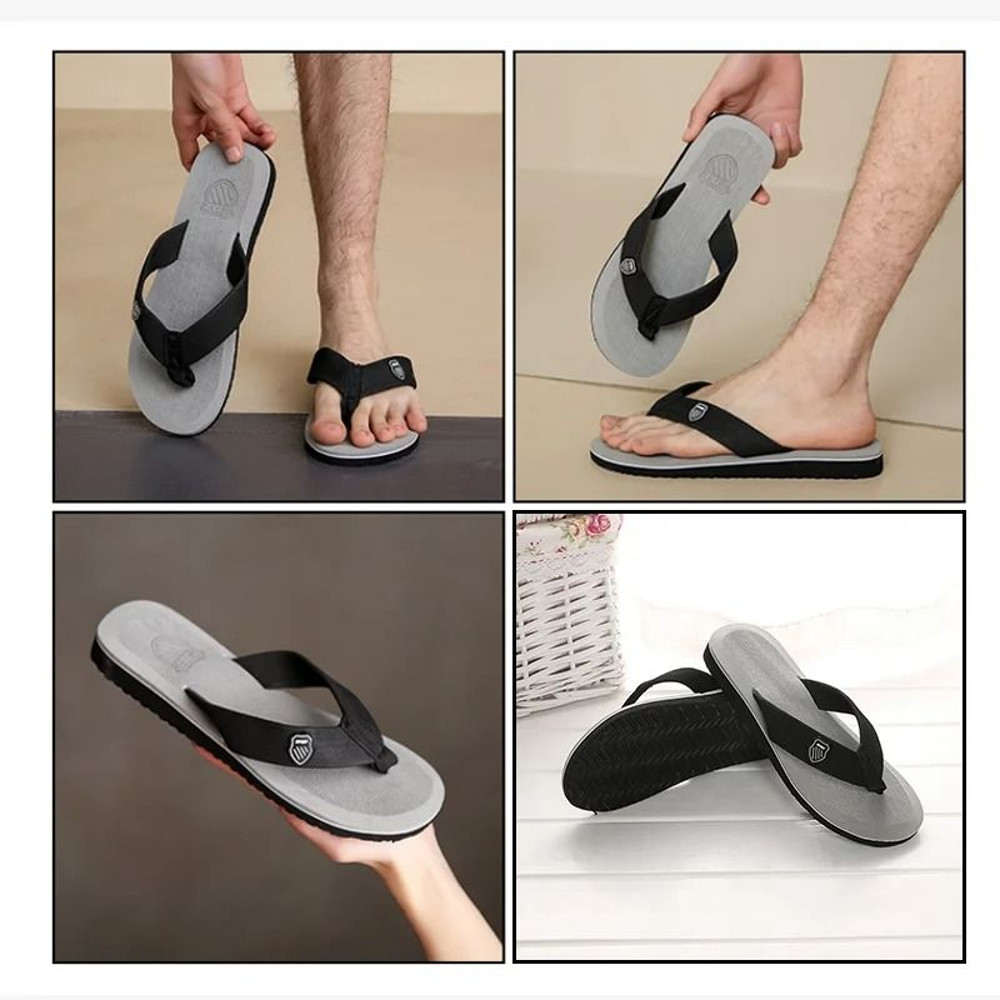 Casual Summer Flip Flops For Men With Non Slip Sole Flat Slides Comfortable Indoor Outdoor Beach Ho 4