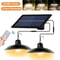 Solar Powered Pendant Light With Double Head LED Chandelier Waterproof Outdoor Indoor Shed Barn Roo 0