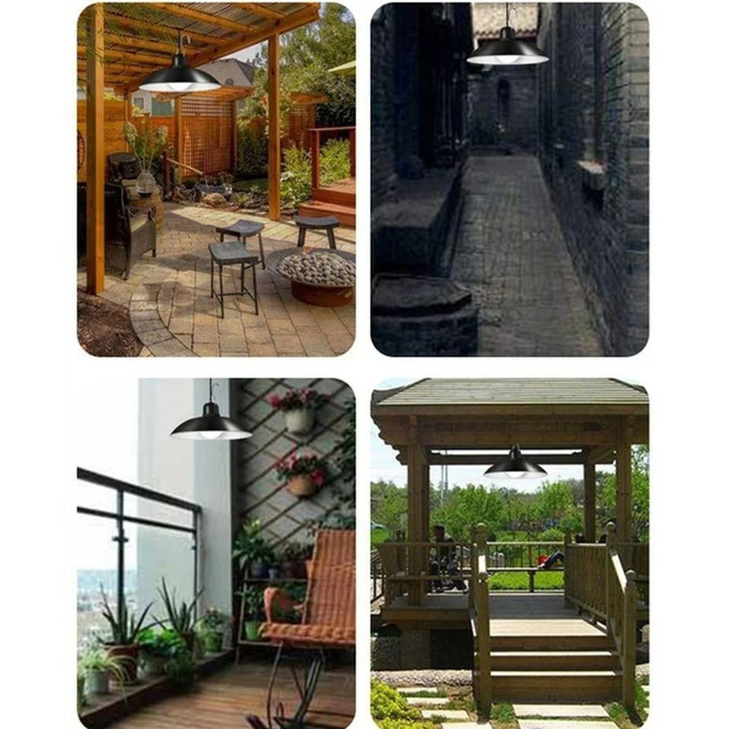 Solar Powered Pendant Light With Double Head LED Chandelier Waterproof Outdoor Indoor Shed Barn Roo 4