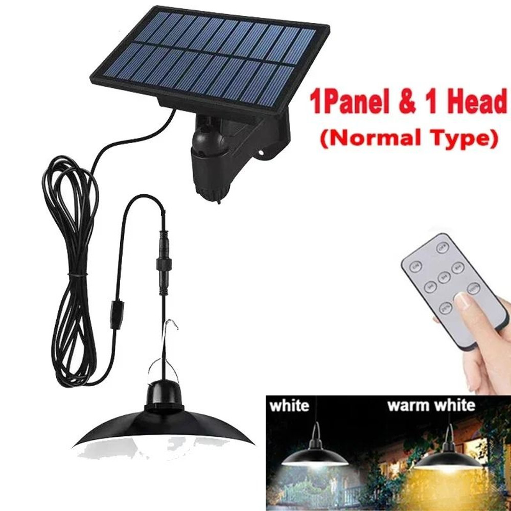 Solar Powered Pendant Light With Double Head LED Chandelier Waterproof Outdoor Indoor Shed Barn Roo 6