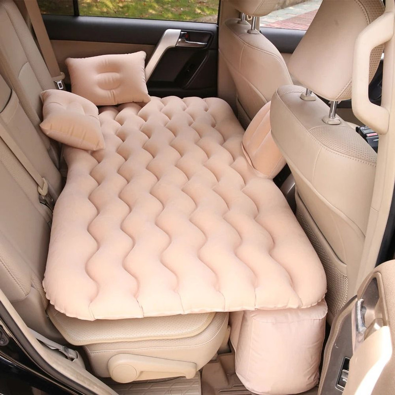 Car Air Inflatable Travel Mattress For Back Seat With Pillow And Pump For Camping And Road Trips 9