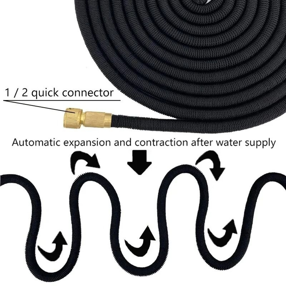 Expandable High Pressure Car Wash And Garden Hose With Adjustable Spray Gun For Outdoor Use 2