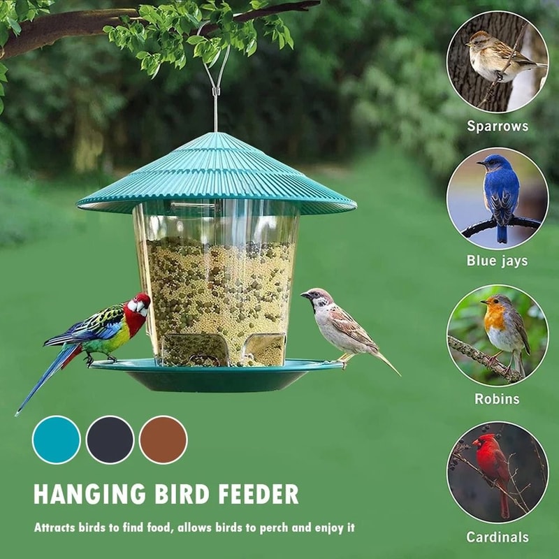 Outdoor Hanging Bird Feeder Gazebo Style With Rope For Wild Birds And Garden Decor 1