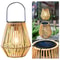 Waterproof Solar Rattan Lantern With Hanging Bamboo Weave For Garden Patio Courtyard Decor 1