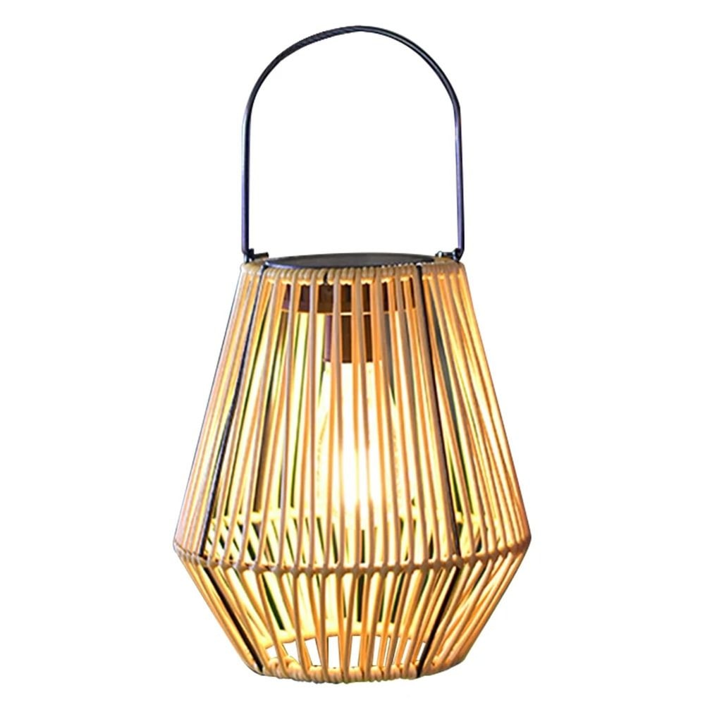 Waterproof Solar Rattan Lantern With Hanging Bamboo Weave For Garden Patio Courtyard Decor 7