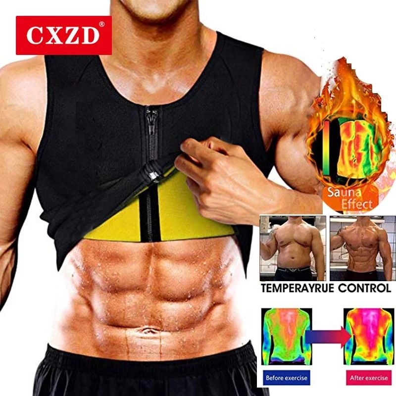 Mens Sauna Waist Trainer Slimming Tank Top With Sweat Compression For Workout Fat Burn 0