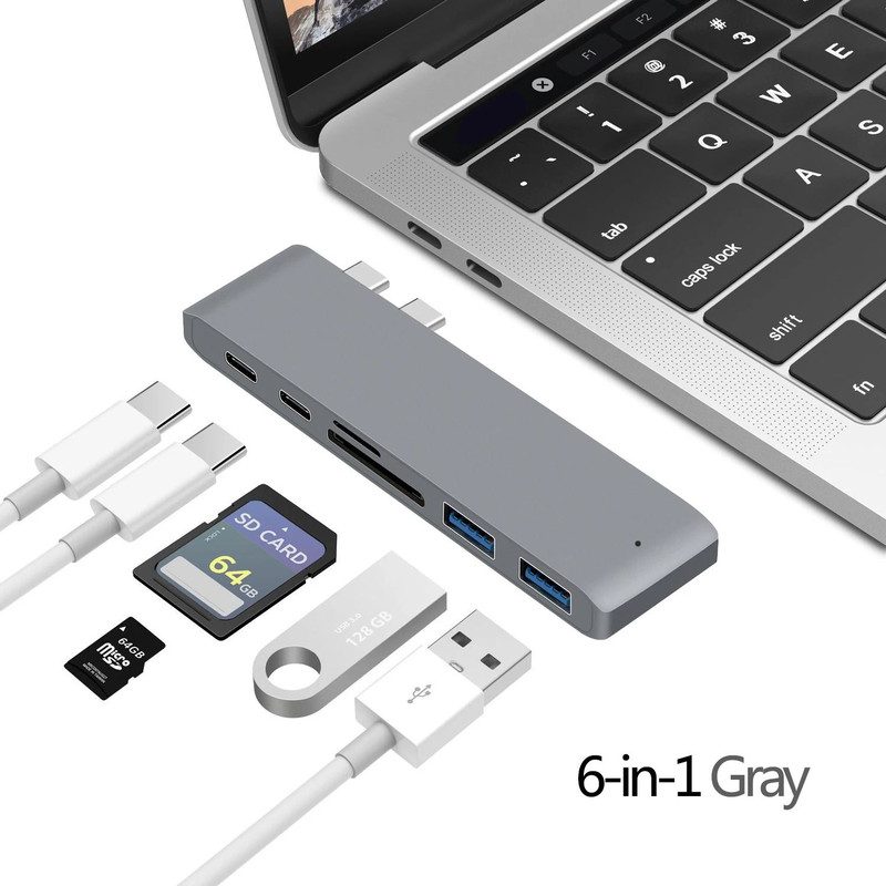 USB C Hub To 4K HDMI Adapter With Thunderbolt 3 SD TF Reader And PD For MacBook Pro And Air 7