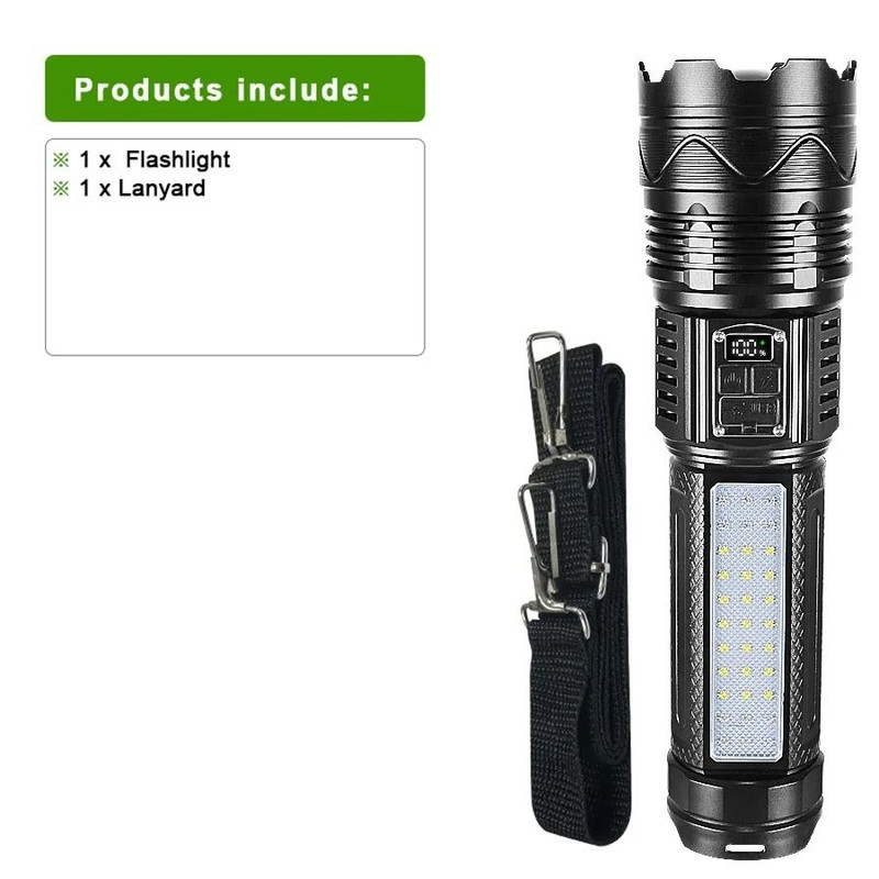 Rechargeable Long Range LED Flashlight With Type C Charging And Tactical Zoom For Outdoor Use 6