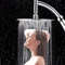 High Pressure Square Rainfall Shower Head With Stainless Steel Body And Curved Extension Arm 1