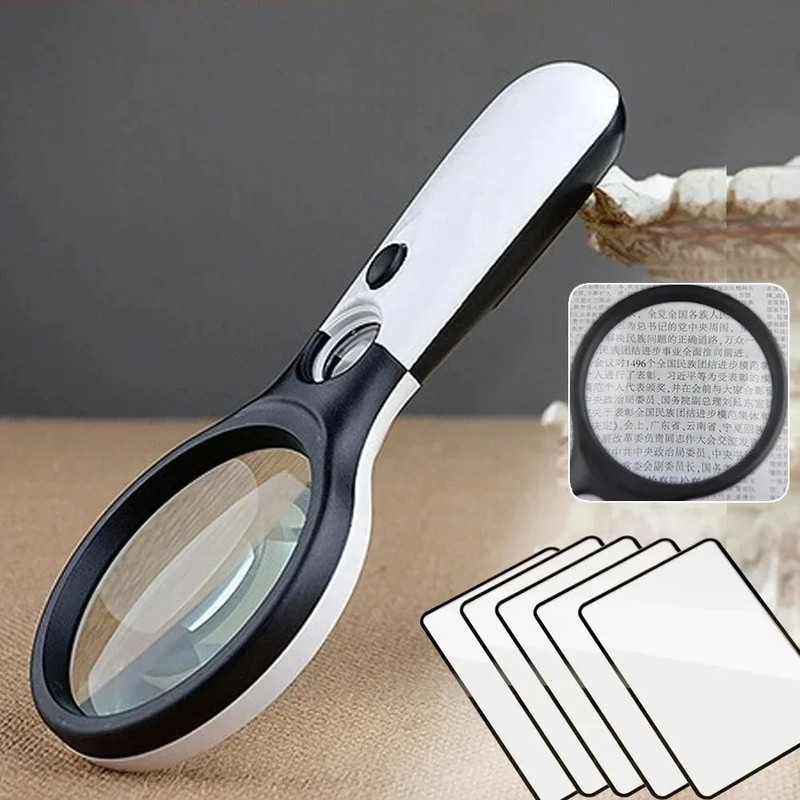 Handheld 45X Magnifying Glass With LED Light For Reading And Jewelry Inspection 3