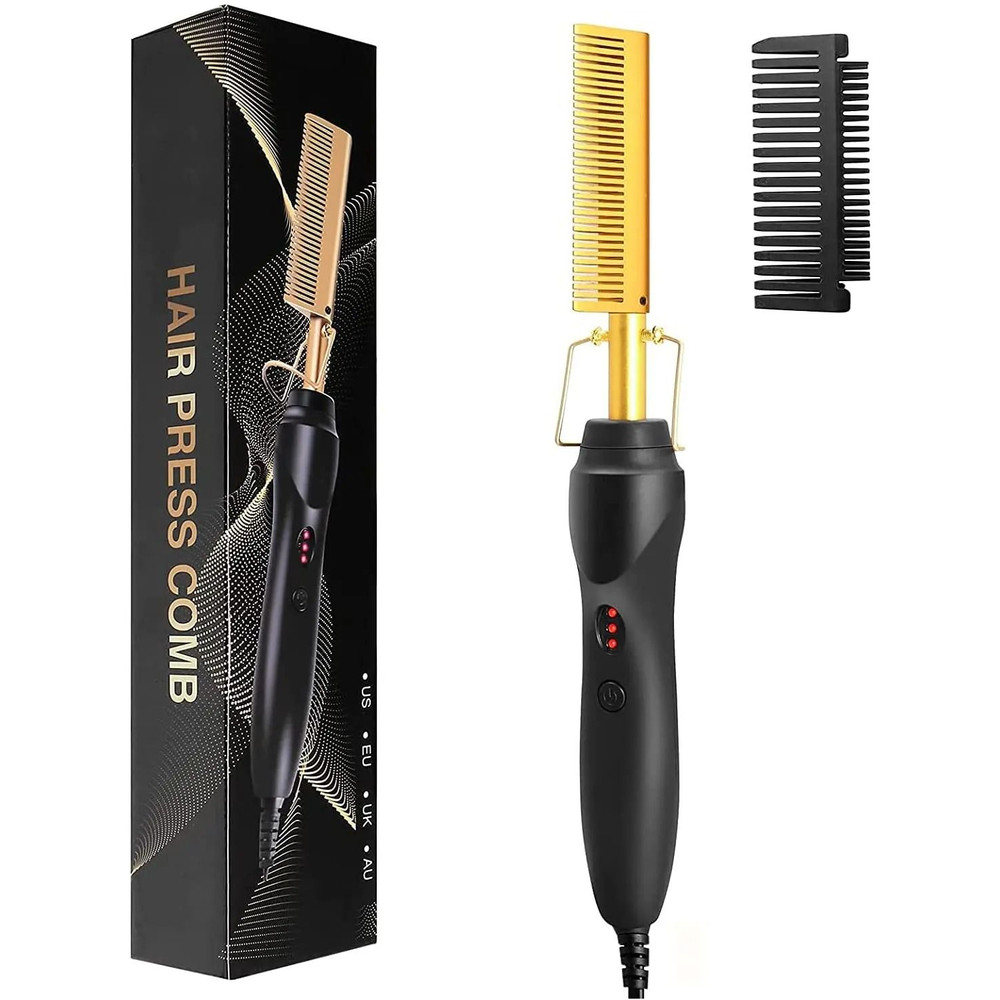 2 In 1 Electric Hot Comb And Beard Hair Straightener With Fast Heating And Anti Scald Design 0