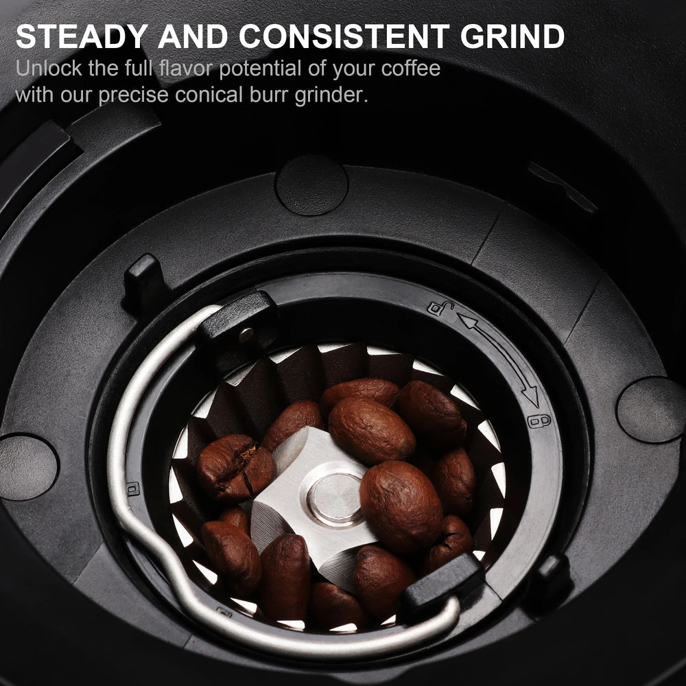 BioloMix Automatic Burr Coffee Grinder With 30 Grind Settings And Visual Bean Hopper For Espresso A 3