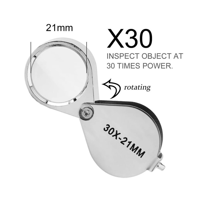 10 To 30X Foldable Pocket Loupe Magnifier For Jewelry Diamond Inspection And Reading 2