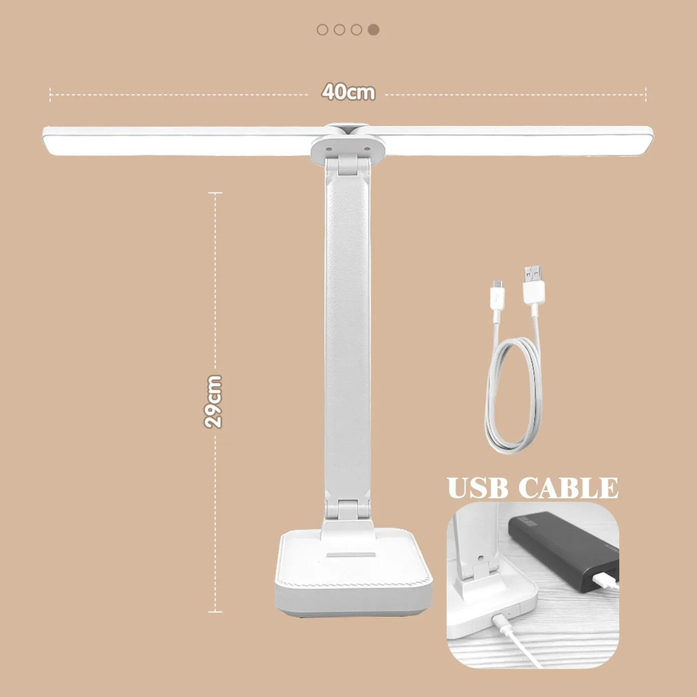 LED Desk Lamp USB Rechargeable Foldable Light With 3 Dimming Levels And Touch Control For Eye Prote 4