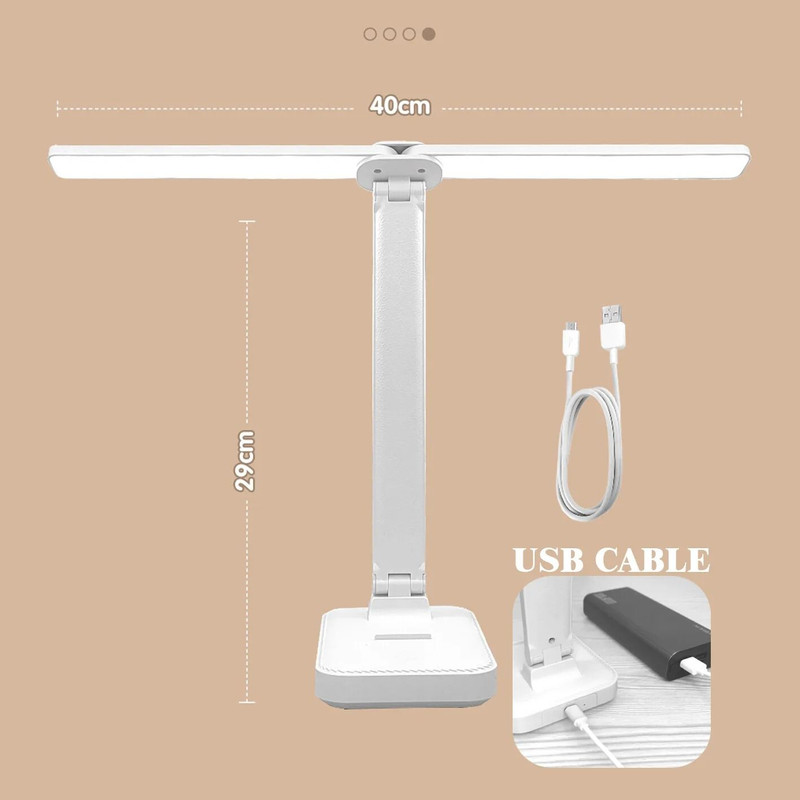 LED Desk Lamp USB Rechargeable Foldable Light With 3 Dimming Levels And Touch Control For Eye Prote 4