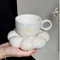 Ceramic Cloud Coffee Mug Set With Matching Floral Saucer For Office And Afternoon Tea 8