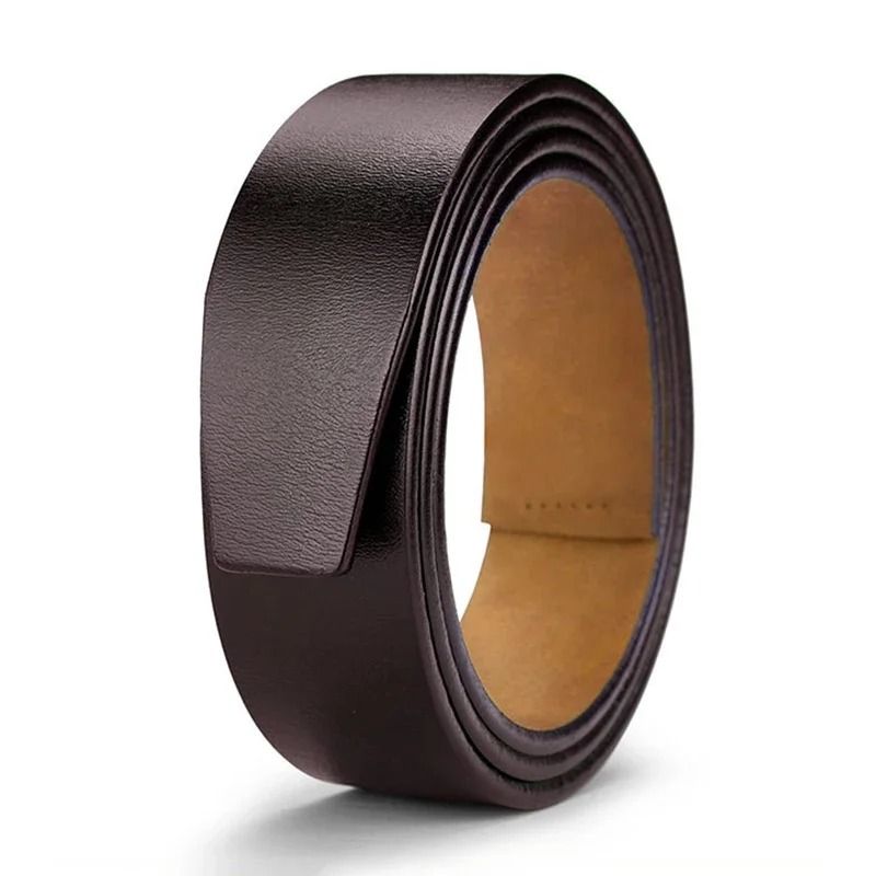 Black And Brown Genuine Leather Belt Strap Without Buckle  Plus Size Waist Belts In 130 To 150 Cm L 4