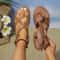 Women Casual Flat Sandals With Clip On Design In Brown For Comfort And Daily Wear 2
