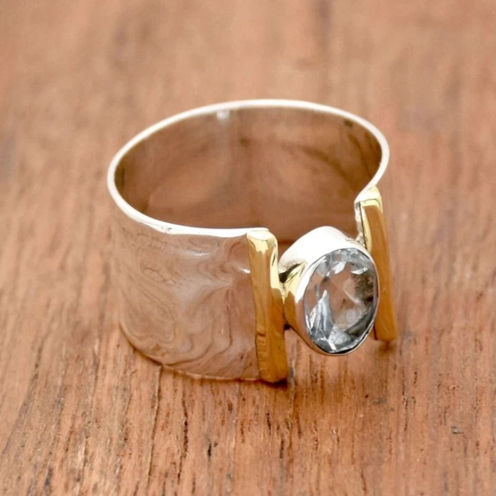Elegant Wide Band Zirconia Ring For Women With Bold Geometric Style And Vintage Charm 3