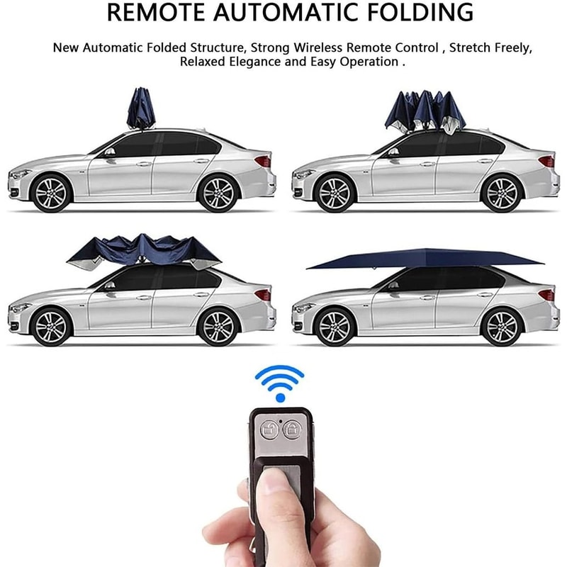Smart Automatic Car Umbrella Canopy With Sun Protection And Waterproof Cover For All Weather 4