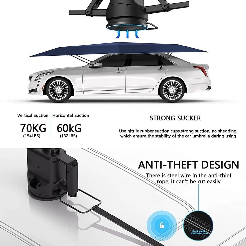 Smart Automatic Car Umbrella Canopy With Sun Protection And Waterproof Cover For All Weather 5