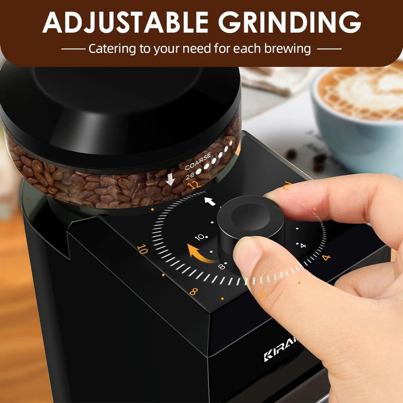 Electric Burr Coffee Grinder With 28 Adjustable Grind Settings For Espresso And Drip Brewing 2
