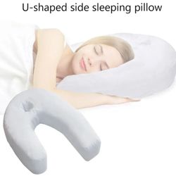u shaped orthopedic pillow with side sleeper support and waist cradle for neck and spine comfort
