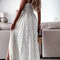 Lace Hollow Out Sleeveless Midi Dress Elegant Summer Boho Chic V Neck Playsuit Style 3