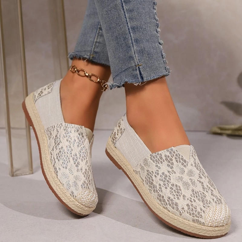 Lightweight SlipOn Casual Loafers For Women Lace Design Comfortable Everyday Sneakers 5