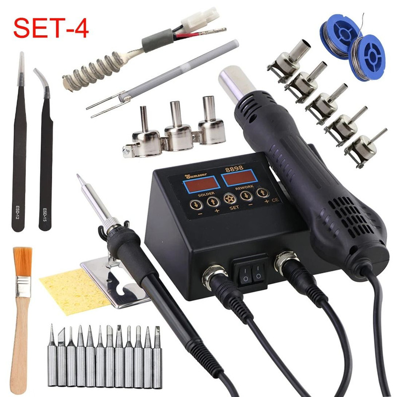 Electric Soldering Iron And Hot Air Gun 2 In 1 Station With Digital Display For Welding And Repair 9