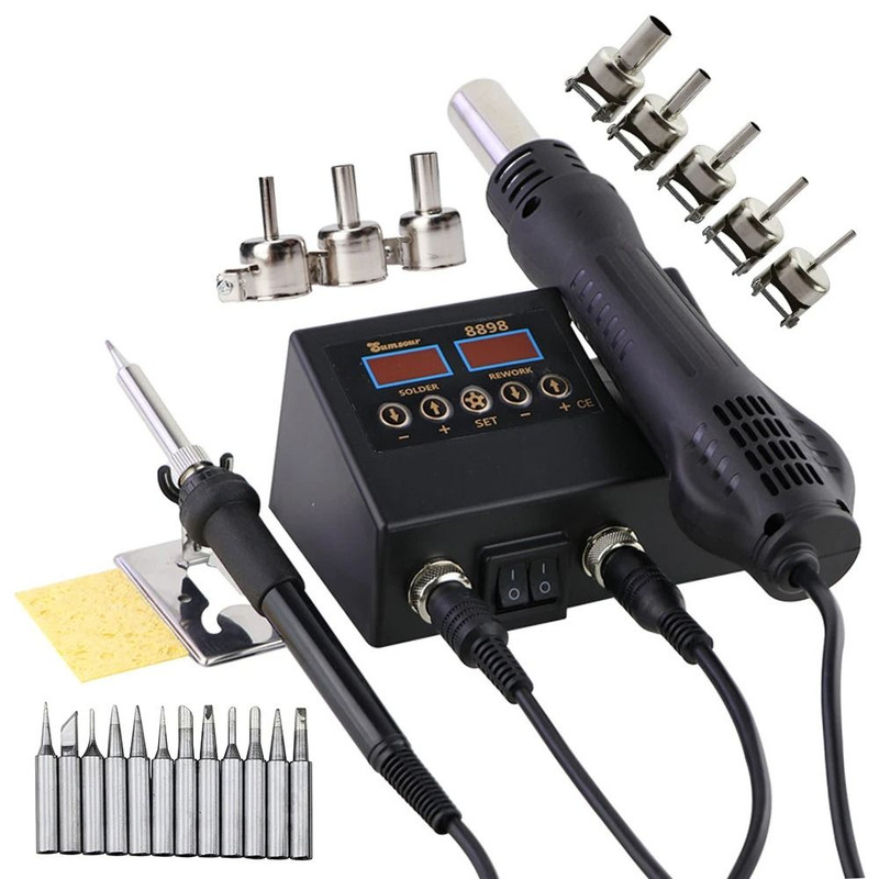 Electric Soldering Iron And Hot Air Gun 2 In 1 Station With Digital Display For Welding And Repair 4