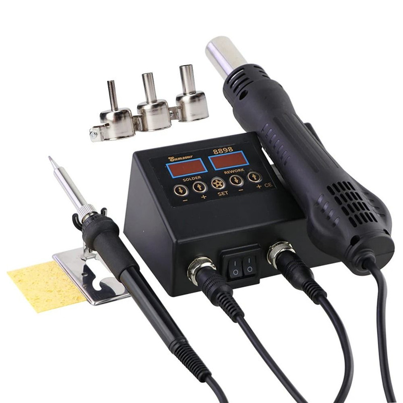Electric Soldering Iron And Hot Air Gun 2 In 1 Station With Digital Display For Welding And Repair 5