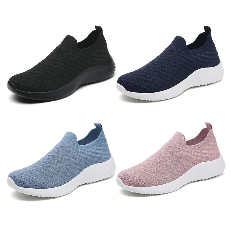 Women Slip On Knit Running Sneakers With Memory Foam Lightweight Sole For Walking Yoga And Workouts 1