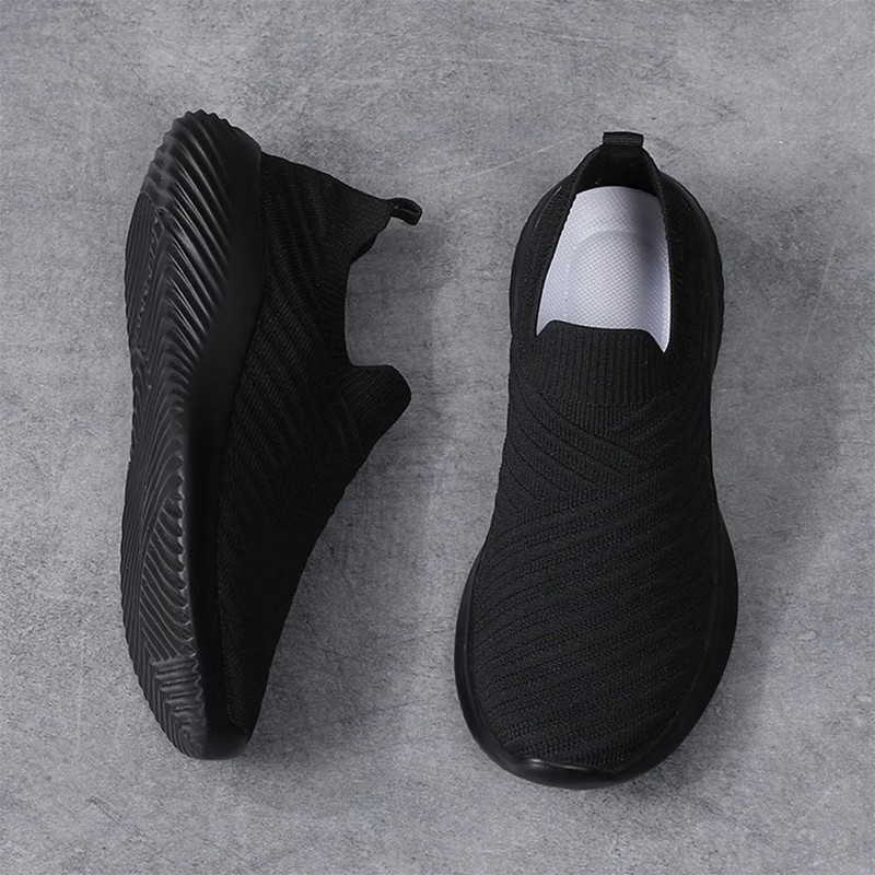 Women Slip On Knit Running Sneakers With Memory Foam Lightweight Sole For Walking Yoga And Workouts 2